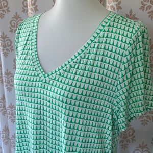 LULAROE green & white CHRISTY T-shirt M NWT